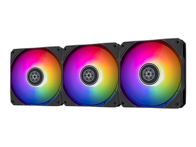 SilverStone Air Nexus 120 ARGB case fan with interlocking connection mechanism and ARGB Product shot Right-angle 79250