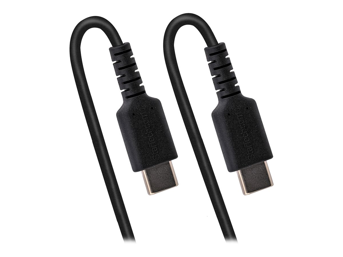 StarTech.com 20in (50cm) USB C Charging Cable, Coiled Heavy Duty Fast Charge & Sync USB-C Cable, High Quality USB 2.0 Type-C Cable, Rugged Aramid Fiber, TPE, 3A, S20, iPad, Pixel - Durable Male to Male USB, Black - USB kabel typ C - USB-C do USB-C - 50 cm – foto 3