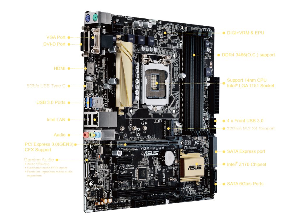 ASUS Z170M-PLUS - Motherboard | SHI