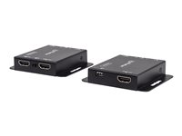 Manhattan HDMI 1080p over  Extender Kit, Up to 50m Single Cat6 Cable, Tx & Rx Modules, IR Support (With Euro 2-pin plug), Box Video/audio/infrarød forlænger