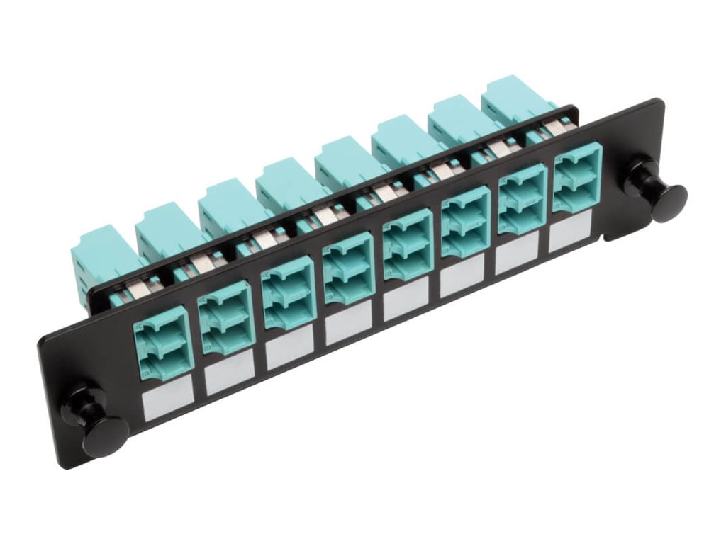 Tripp Lite Toolless Pass-Through Fiber Patch Panel MMF/SMF 8 LC Connectors, Black
