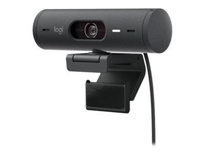 Logitech Brio 505 TAA Compliant Full HD webcam with auto light correction, auto-framing, Show Mode, dual noise reduction mics, privacy shutter