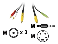 C2G Value Series 25ft Value Series Bi-Directional S-Video + 3.5mm Audio to RCA Audio/Video Cable