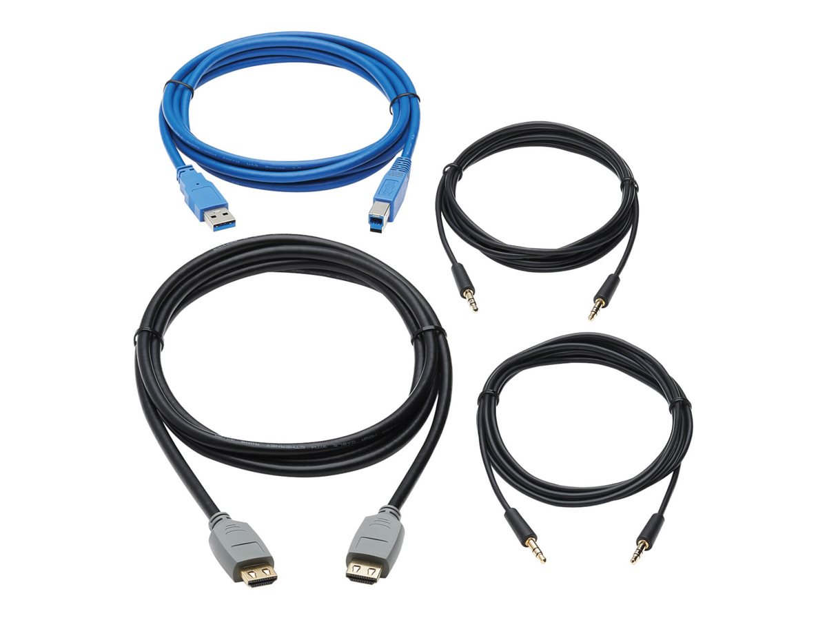 Tripp Lite HDMI KVM Cable Kit for Tripp Lite B005-HUA2-K and B005-HUA4 KVM, 4K HDMI, USB 3.1 Gen 1, 3.5 mm, 6 ft.