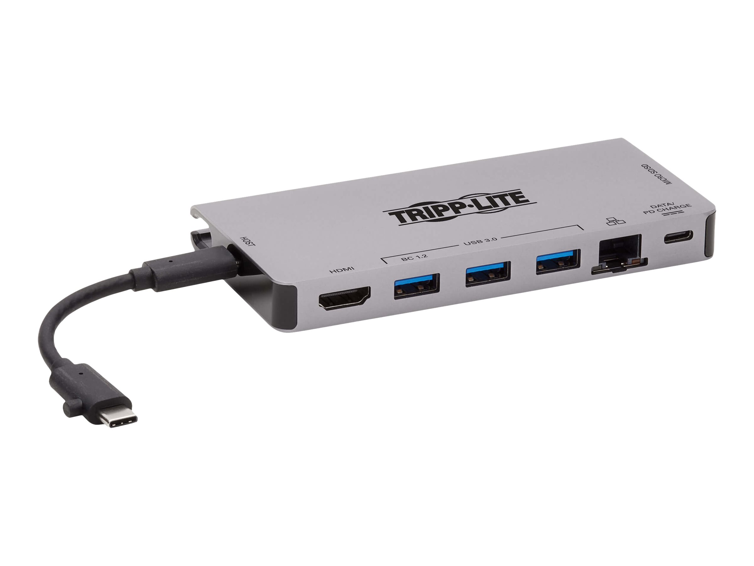 Tripp Lite USB C Docking Station USB Hub 4k w/ HDMI, Gbe Gigabit Ethernet, SD Card Reader, PD Charging