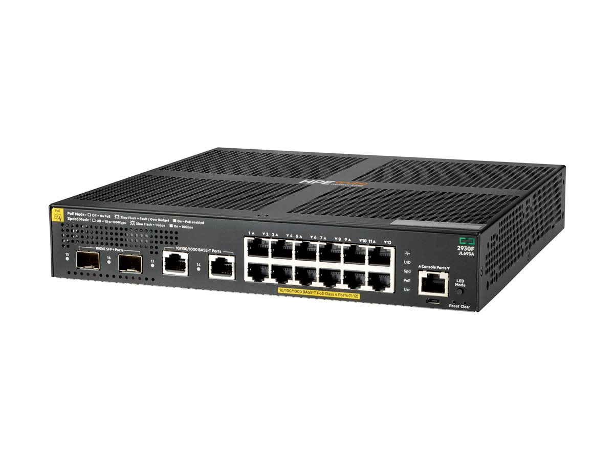 HPE Aruba 2930F Switch 12G PoE+ Europe