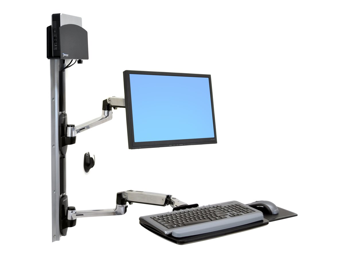 Ergotron LX montážní sada - pro LCD displej / klávesnice / myš / CPU - malý držák CPU - černá, leštěný hliník – foto 2