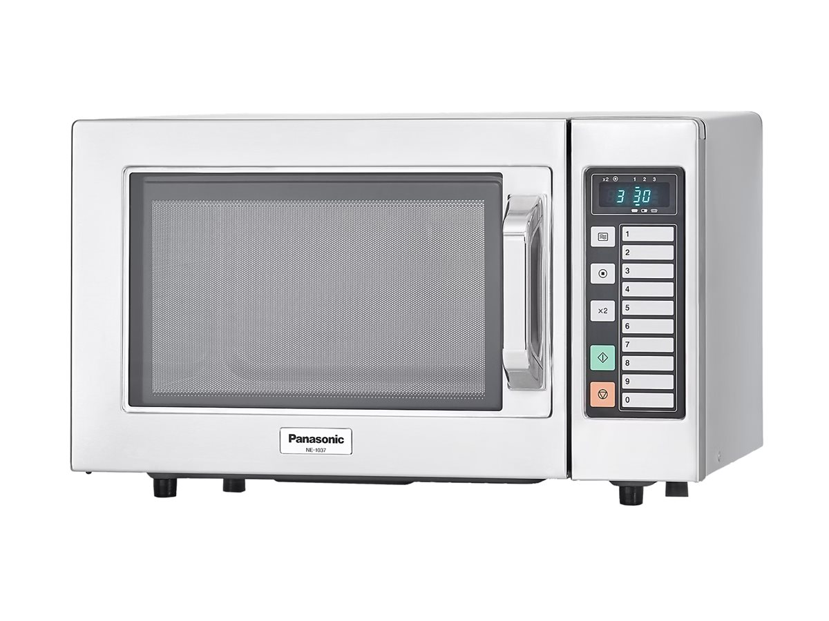 An image of Panasonic NE-1037 - microwave oven - freestanding - stainless steel