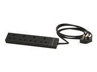 LINDY Power Strip - Power strip - AC 250 V - input: BS 1363 - output connectors: 4 - 2 m - United Kingdom - black