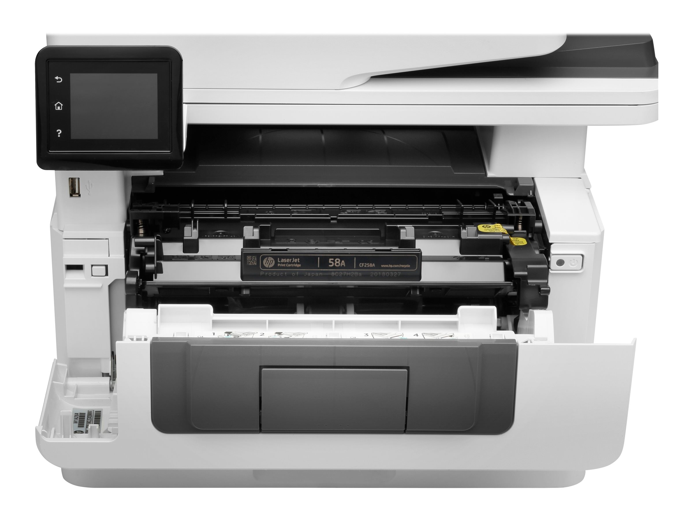 HP LaserJet Pro MFP M428fdw multifunction printer Product shot Back 79000
