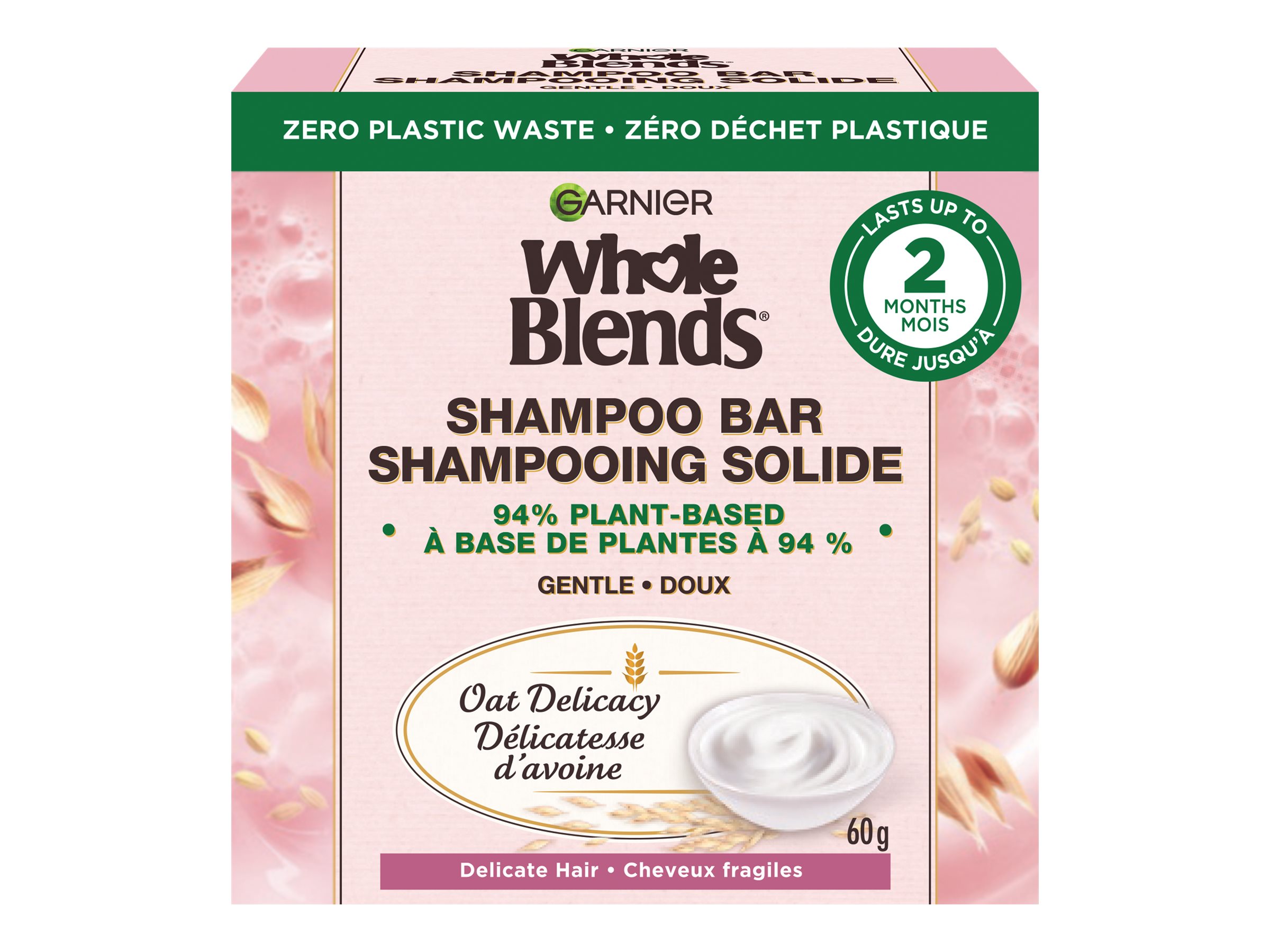 Garnier Whole Blends Softening Shampoo Bar - Oat Delicacy - 60g