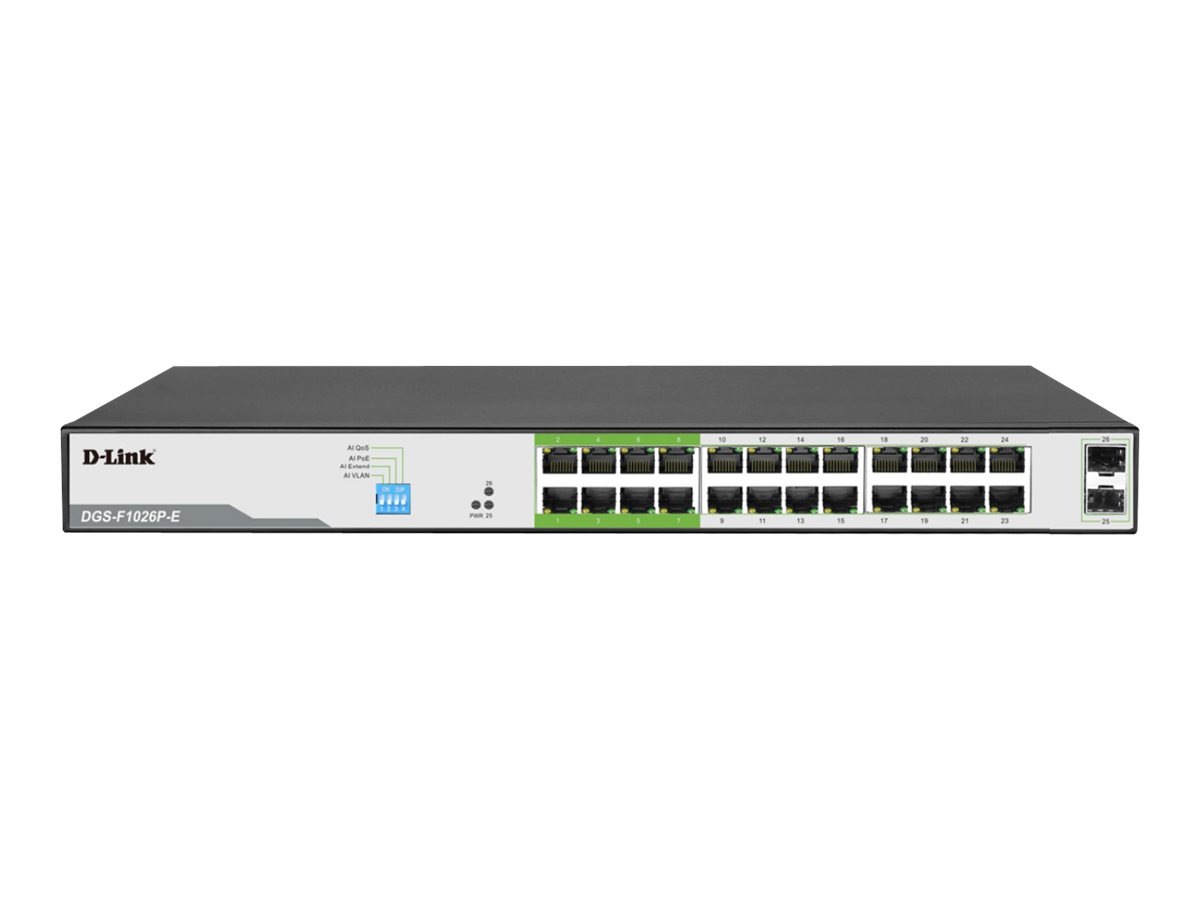 D-Link DGS F1026P-E switch 24 ports Product shot Front 79800