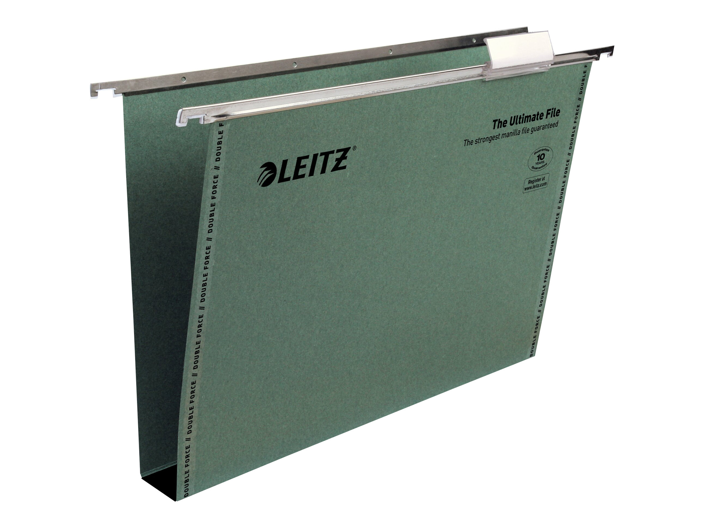 Leitz Ultimate Clenched Bar Hanging File For Foolscap Green Pack Of 50