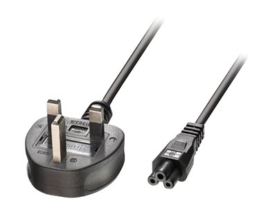 power cable - IEC 60320 C5 to BS 1363 - 1 m