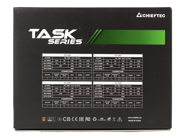 Chieftec TASK Series TPS-700S - Netzteil (intern) - ATX12V 2.3/ EPS12V/ PS/2 - 80 PLUS Bronze - Wechselstrom 100-240 V - 700 Watt