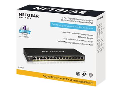 NETGEAR GS316PP switch 16 ports Package view Right-angle 76700