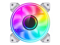 GameMax DUAL RING INFINITY WH Fan 1-pack Hvid 120 mm