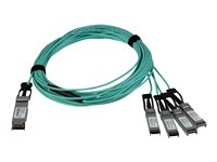 Startech AOC Breakout Cable for Cisco QSFP-4X10G-AOC5M, 5m/16.4ft 40G 1x QSFP+ to 4x SFP+ AOC Cable, 40GbE/40Gb QSFP Plus Transceiver Module Active Optical Fiber Breakout Cable, C9300 - Lifetime Warranty (QSFP4X10GAO5) - breakout cable - 5 m - 5 m - black