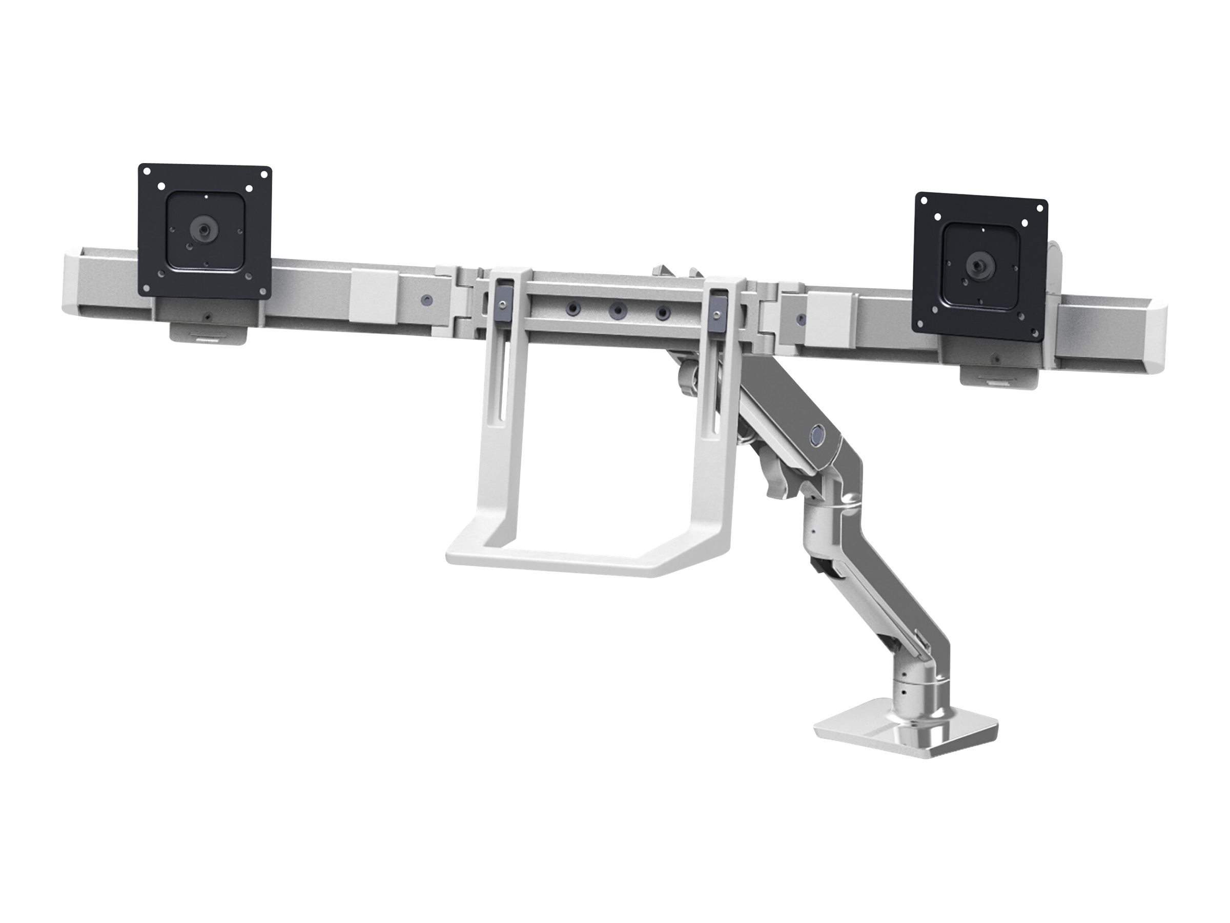 Ergotron HX Desk Dual Monitor Arm mounting kit for 2 monitors polished Usage / lifestyle Close-up 72140