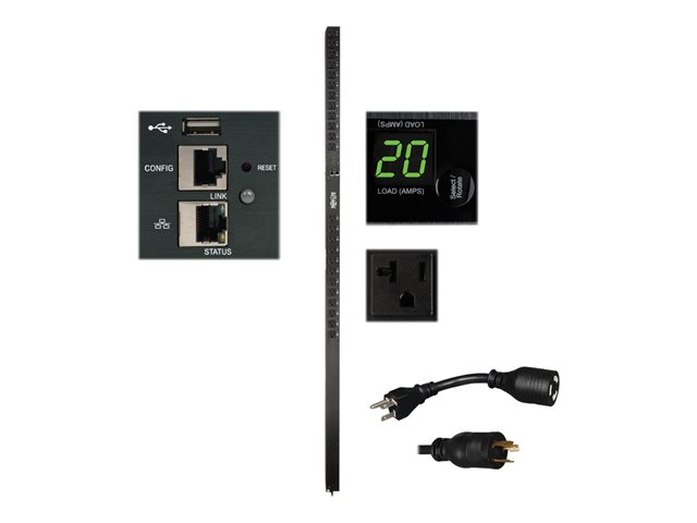 Tripp Lite 1.9kW Single-Phase Switched PDU with LX Platform Interface, 120V Outlets (24 5-15/20R), 10 ft. Cord w/L5-20P, 0U, TAA