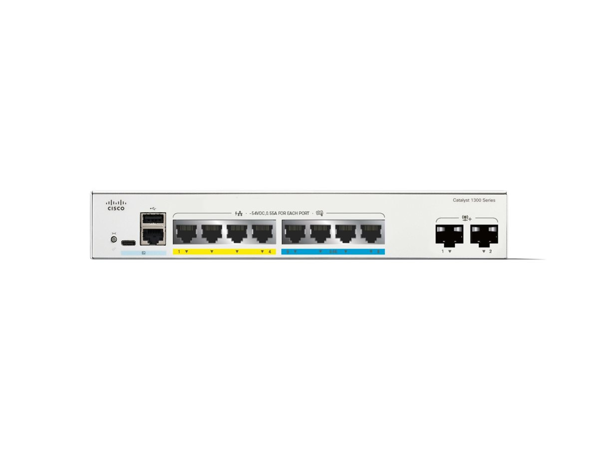 Cisco Catalyst 1300-8MGP-2X - přepínač - 8 porty - řízený - Lze montovat do rozvaděče – foto 2