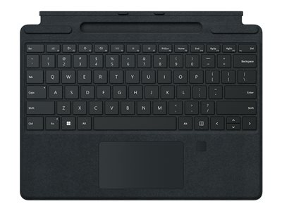Microsoft Surface Pro Signature Keyboard with Fingerprint Reader - keyboard - with touchpad, Surface Slim Pen 2 storage and charging tray - QWERTY - English - black
