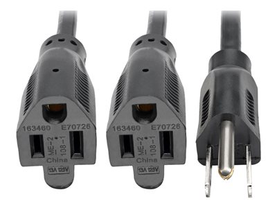 Eaton Tripp Lite Series Extension Cord Y Splitter, NEMA 5-15P to 2x NEMA 5-15R
