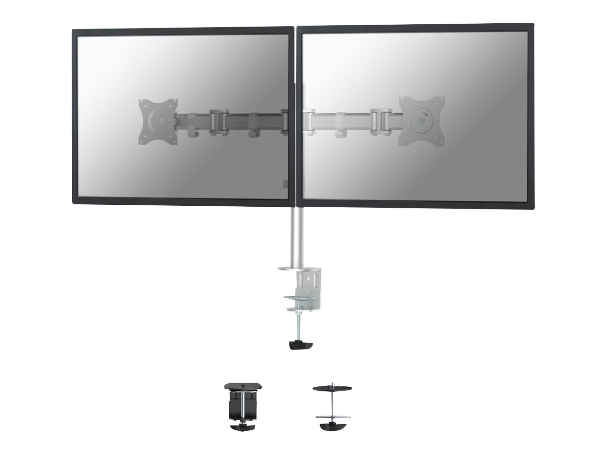 NEOMOUNTS Flat Desk Mount 2 screens Silv