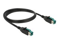 DeLOCK 8 pin USB PlusPower (12 V) (male) - 8 pin USB PlusPower (12 V) (male) Sort 1m Forstærket USB kabel