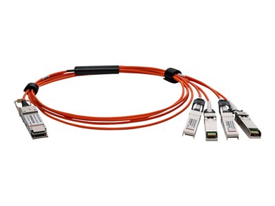 40GBASE ACTIVE OPTICAL QSFP TO 4SFP BREAKOUT CABLE. 5M