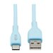 Tripp Lite Safe-IT USB-A to USB-C Antibacterial Cable, USB 2.0, Ultra Flexible (M/M), Light Blue, 6 ft. (1.8 m)
