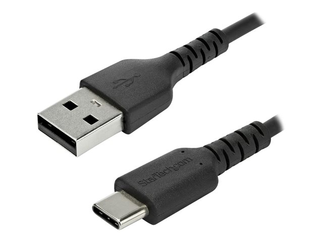 Image of StarTech.com 2m USB A to USB C Charging Cable, Durable Fast Charge & Sync USB 2.0 to USB Type C Data Cord, Rugged TPE Jacket Aramid Fiber M/M 3A Black, Samsung S10, S20, iPad Pro, Pixel - Heavy Duty and Rugged - USB-C cable - USB to 24 pin USB-C - 2 m