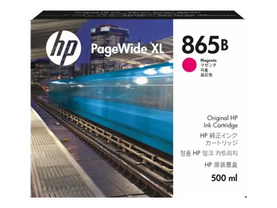 HP 865B magenta original PageWide XL ink Package view Front 80028