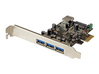 StarTech.com 4 Port PCI Express USB 3.0 Card - 3 External and 1 Internal - Native OS Support in Windows 8 and 7 - Standard an