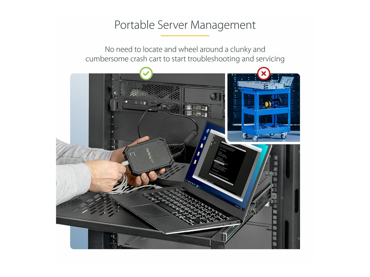 StarTech.com USB Crash Cart Adapter with File Transfer and Video Capture - Laptop to Server KVM Console - Portable & Rugged (NOTECONS02X) - přepínač KVM - 1 porty – foto 7
