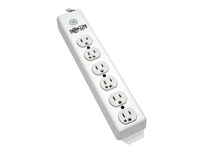 Tripp Lite Safe-IT Power Strip Hospital Medical Antimicrobial 120V 5-15R-HG 6 Outlet 6' Cord Metal