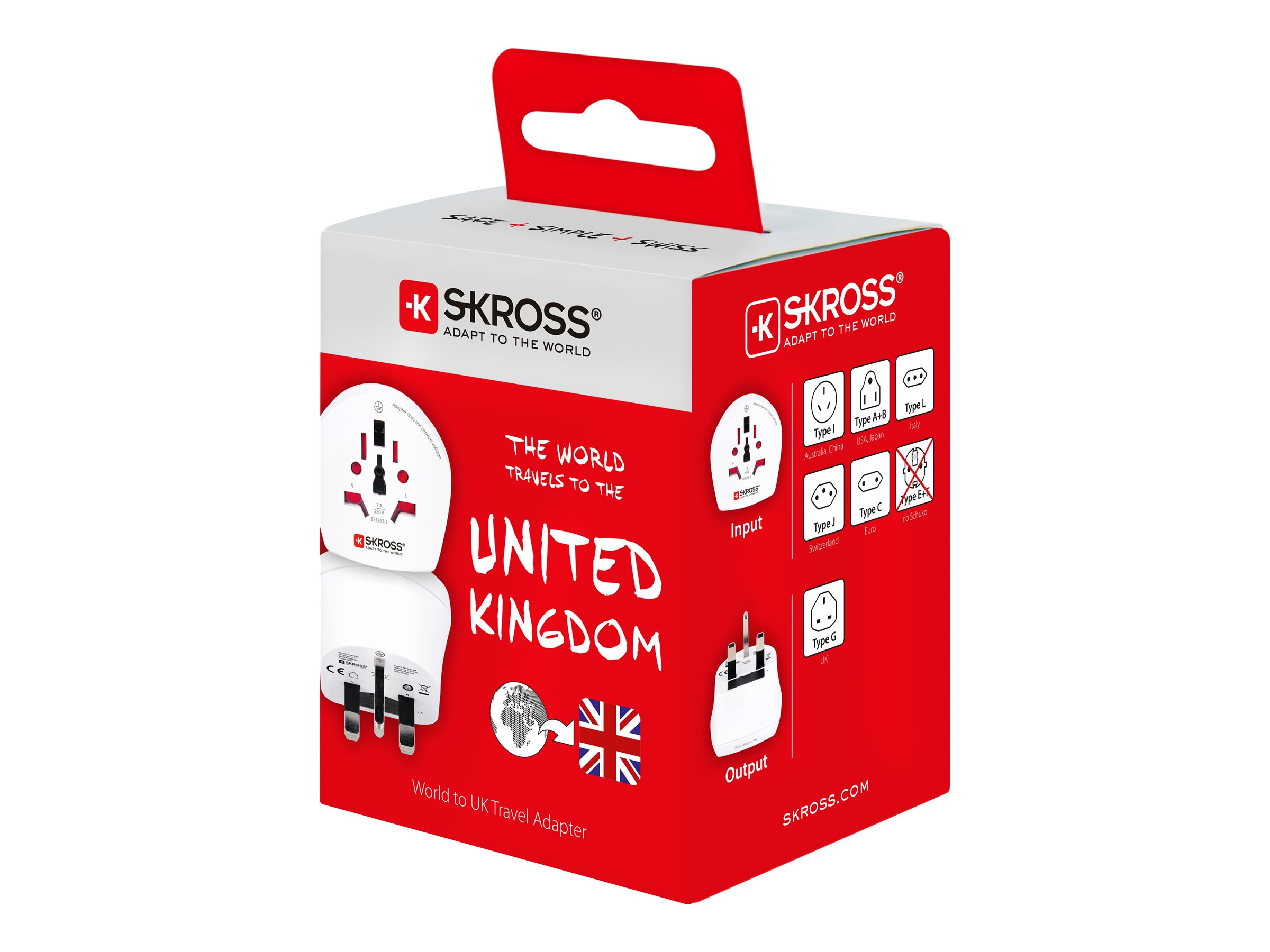 SKROSS World to UK Travel Adapter - White - SK-1500225-E