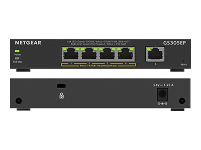 NETGEAR Plus GS305EP switch 5 ports Product shot Multi-angle 78350