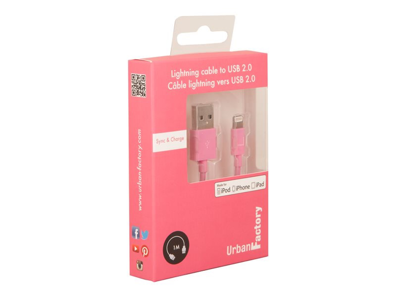 URBAN FACTORY CABLE LIGHTNING MFI 1M ROS
