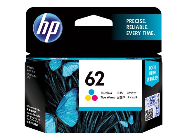 HP 62 Tri-color Original Ink Cartridge C2P06AE#ABE