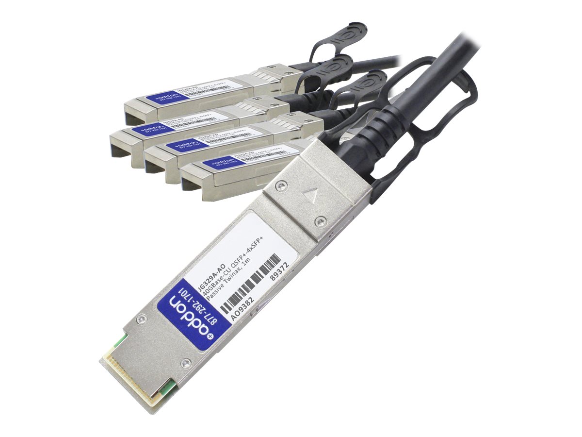 AddOn 1m HP Compatible QSFP+ Breakout DAC