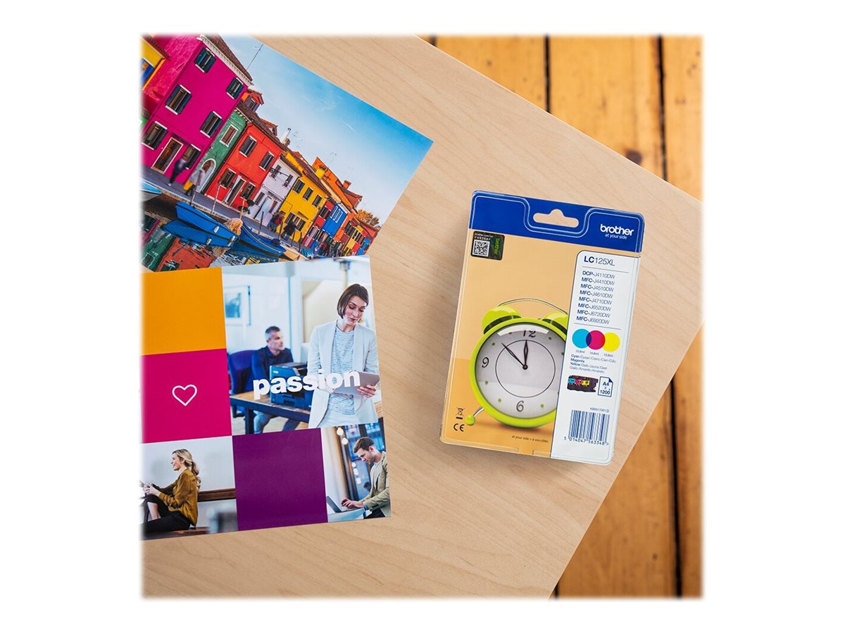 Brother Lc125xl Rainbow Pack High Capacity Yellow Cyan Magenta Original Ink Cartridge