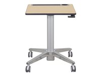 Ergotron Sit/standing desk mobile rectangular with contoured corners gray, mapl