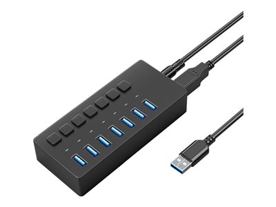 4XEM Hub power switch, data transfer 7 x SuperSpeed USB 3.0 desktop