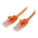 1m Orange Cat5e / Cat 5 Snagless Patch Cable - pat