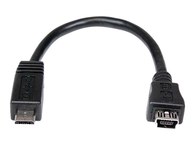 Image of StarTech.com 6in Micro USB to Mini USB Adapter Cable M/F - Micro USB male to Mini USB female - Micro USB to Mini USB Adapter (UUSBMUSBMF6) - USB adapter - mini-USB Type B to Micro-USB Type B - 15.24 cm