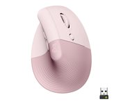 Logitech Lift Vertical Ergonomic Mouse Optisk Trådløs Pink