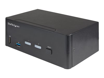 StarTech.com 2 Port Dual Monitor HDMI KVM Switch, 4K 60Hz Ultra HD HDR, Desktop 4K HDMI 2.0 KVM Switch with 2 Port USB 3.0 Hub (5Gbps) & 4x USB 2.0 HID Port, Audio, Hotkey Switching, TAA