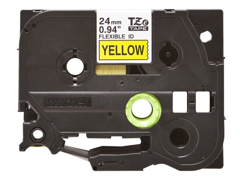 Ruban TZ laminé flexible 24mm Noir/Jaune