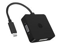 ICY BOX Videoadapter DisplayPort / HDMI / DVI / VGA / USB 15cm Sort